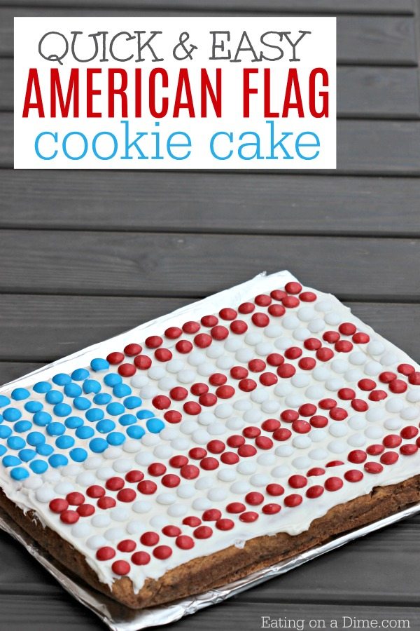 This American Flag Cookie Cake Recipe is super simple to make. It is the best 4th of July dessert recipe . You will be shocked how easy it is to make. 