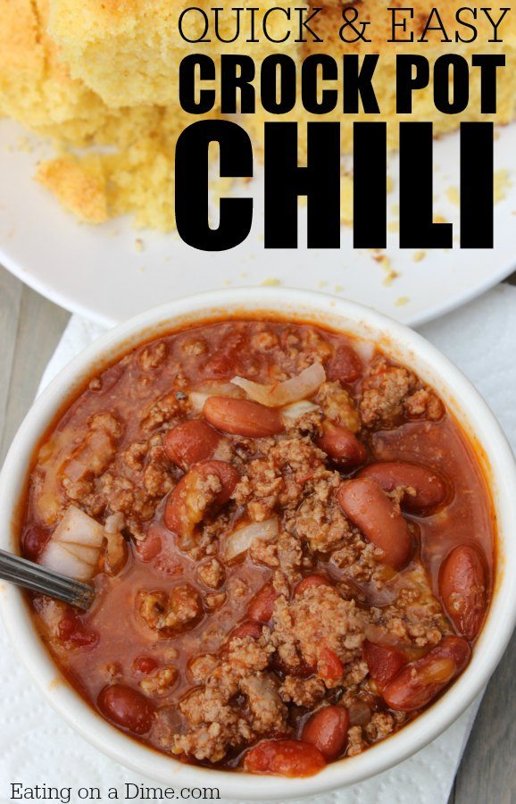 Easy Crock Pot Chili Recipe - Simple Slow Cooker Chili Recipe