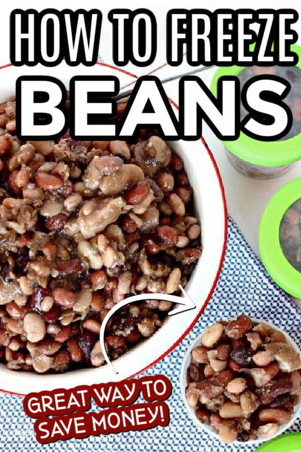 Learn how to make canned beans in your crock pot that you can easily freeze for your favorite recipes. Homemade canned beans is easy to make and a great way to save money! You are going to love this frugal tip on how to make DIY canned beans at home. #eatingonadime #cannedbeans #freezercooking 