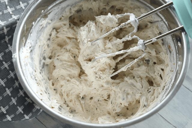 Close up image of the ingredients being mixed in a bowl. 