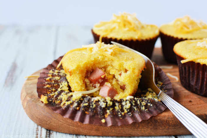 Make these frugal Corn Dog Muffins for dinner, game day and more. They are kid friendly but everyone will enjoy them. Try Mini Corn Dog muffins recipe.