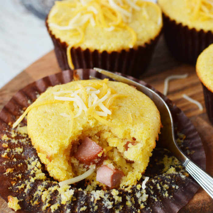Make these frugal Corn Dog Muffins for dinner, game day and more. They are kid friendly but everyone will enjoy them. Try Mini Corn Dog muffins recipe.