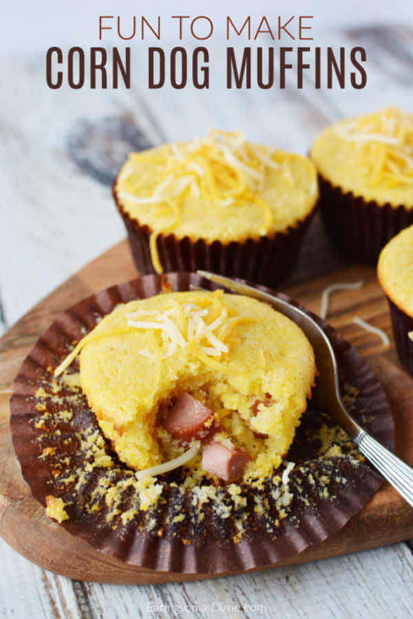 Make these frugal Corn Dog Muffins for dinner, game day and more. They are kid friendly but everyone will enjoy them. Try Mini Corn Dog muffins recipe.