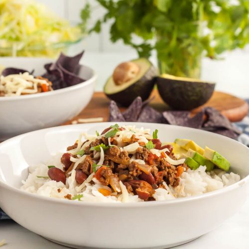 Easy Taco Bowl Recipe (Taco Rice Bowl) - The Kitchen Girl