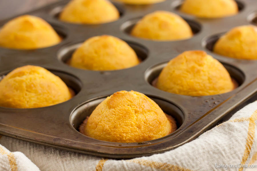 corn muffins in muffin pan