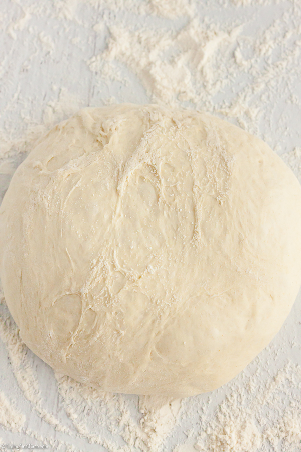 bread dough on a flour work surface