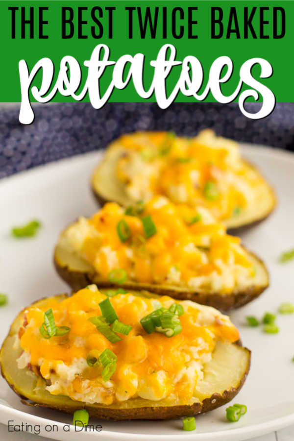 Twice Baked Potatoes are so simple and make the perfect side dish. If you can make mashed potatoes, you can easily make these quick twice baked potatoes.