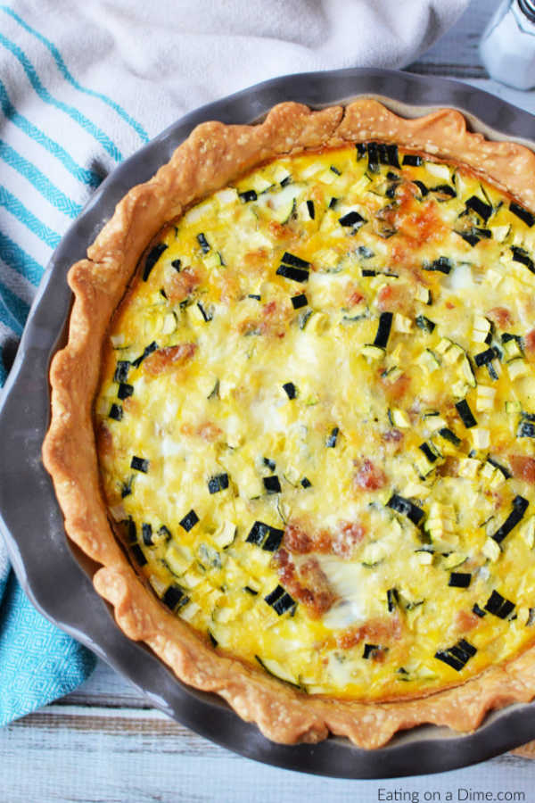 Easy Zucchini Quiche Recipe - Eating on a Dime