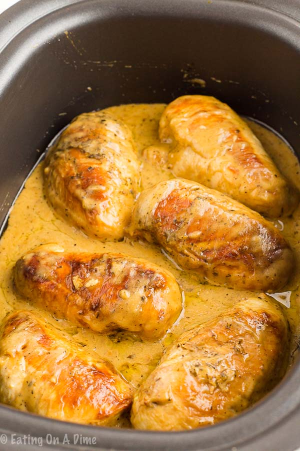 Lemon Chicken in the crock pot with sauce
