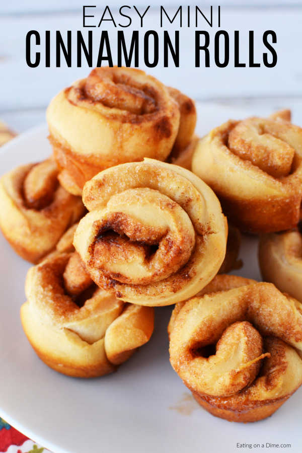 mini cinnamon rolls on a plate