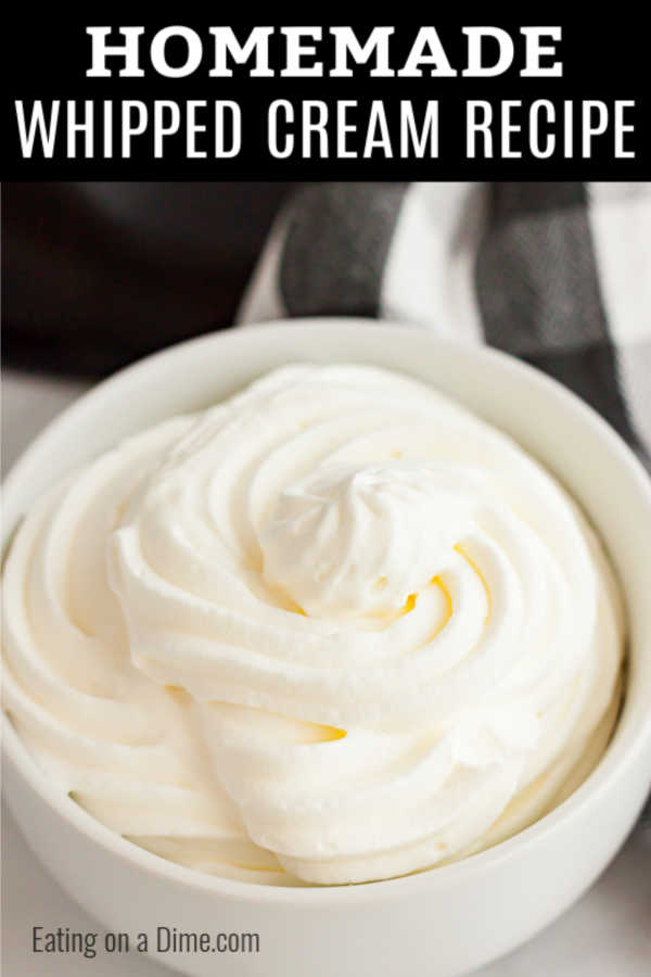 Once you learn how to make whipped cream, it is so simple and tastes much better than store bought. This whipped cream recipe is easy and tastes great!