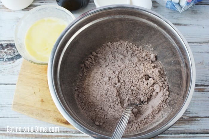 Mixing the dry ingredients together