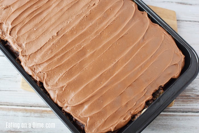 Chocolate cola cake in a cake pan