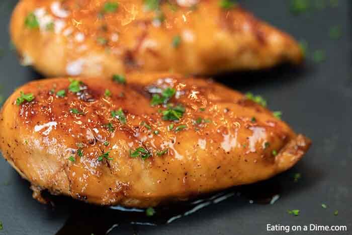 Brown sugar chicken has only 3 ingredients and turns out delicious in 20 minutes. The brown sugar sauce is tasty and perfect over rice.