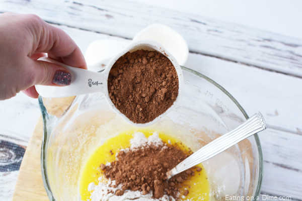 brownie ingredients in bowl