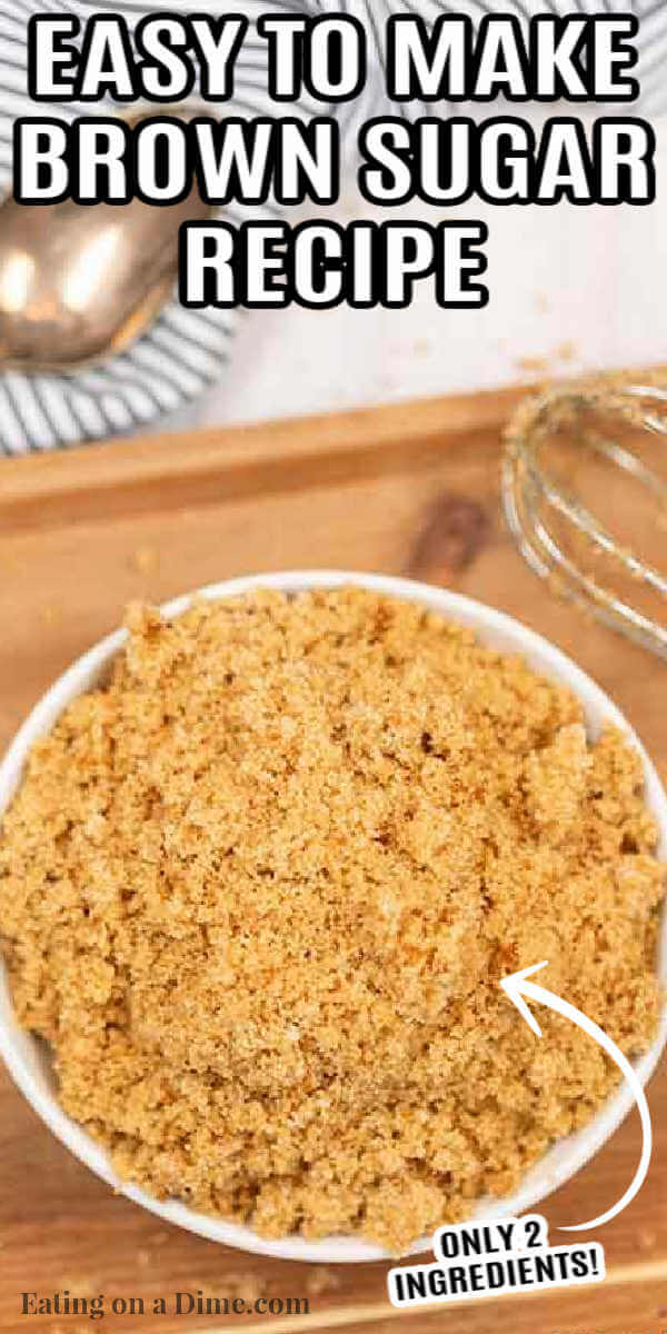 Learn how to make brown sugar from scratch with only 2 ingredients. Never run out of brown sugar with this easy recipe to make it at home! 