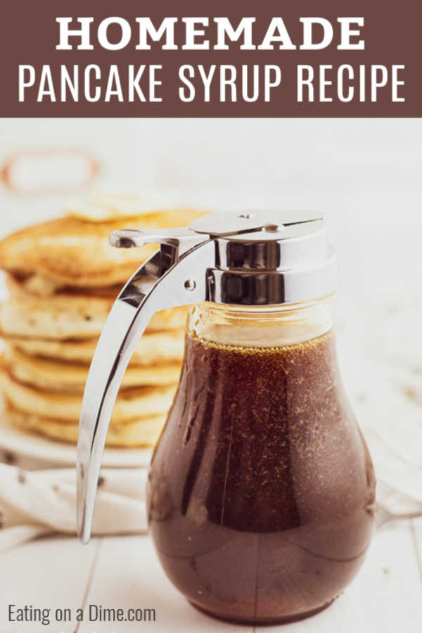This is our favorite Homemade pancake syrup recipe and takes just minute to make. This is the best pancake syrup recipe and so delicious. 