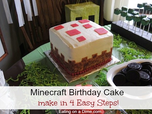how to decorate a minecraft block birthday cake