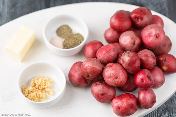 Foil pack grilled red potatoes help to make dinner a breeze without any cleanup. This is the perfect side dish for the grill or the oven. 