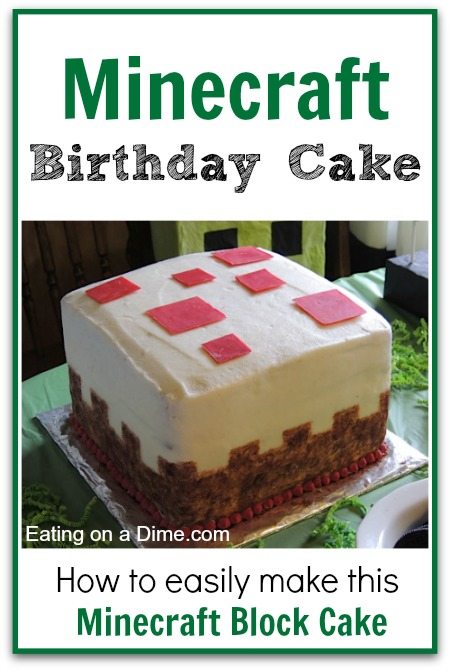 minecraft block birthday cake