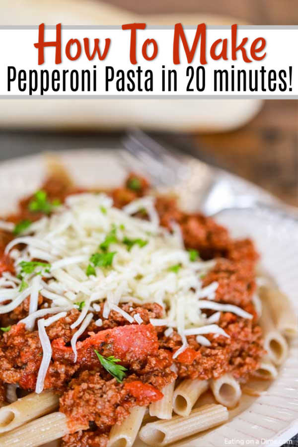 I've got another fun and frugal 20 minute dinner idea that your family will love! This Pepperoni Pasta Recipe is easy to make but tastes great.