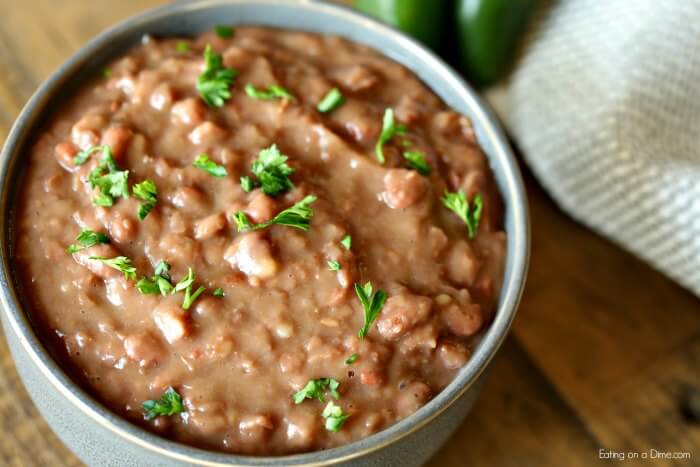 Bowl of refried beans. 