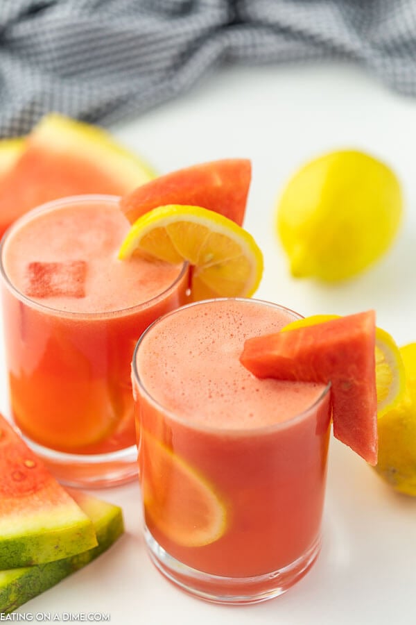 Homemade watermelon lemonade is light and refreshing making it perfect for a hot day. The entire recipe only takes 3 ingredients! Enjoy! 