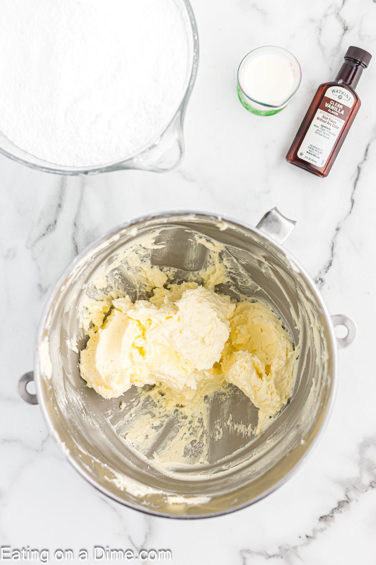 Beating butter in a bowl