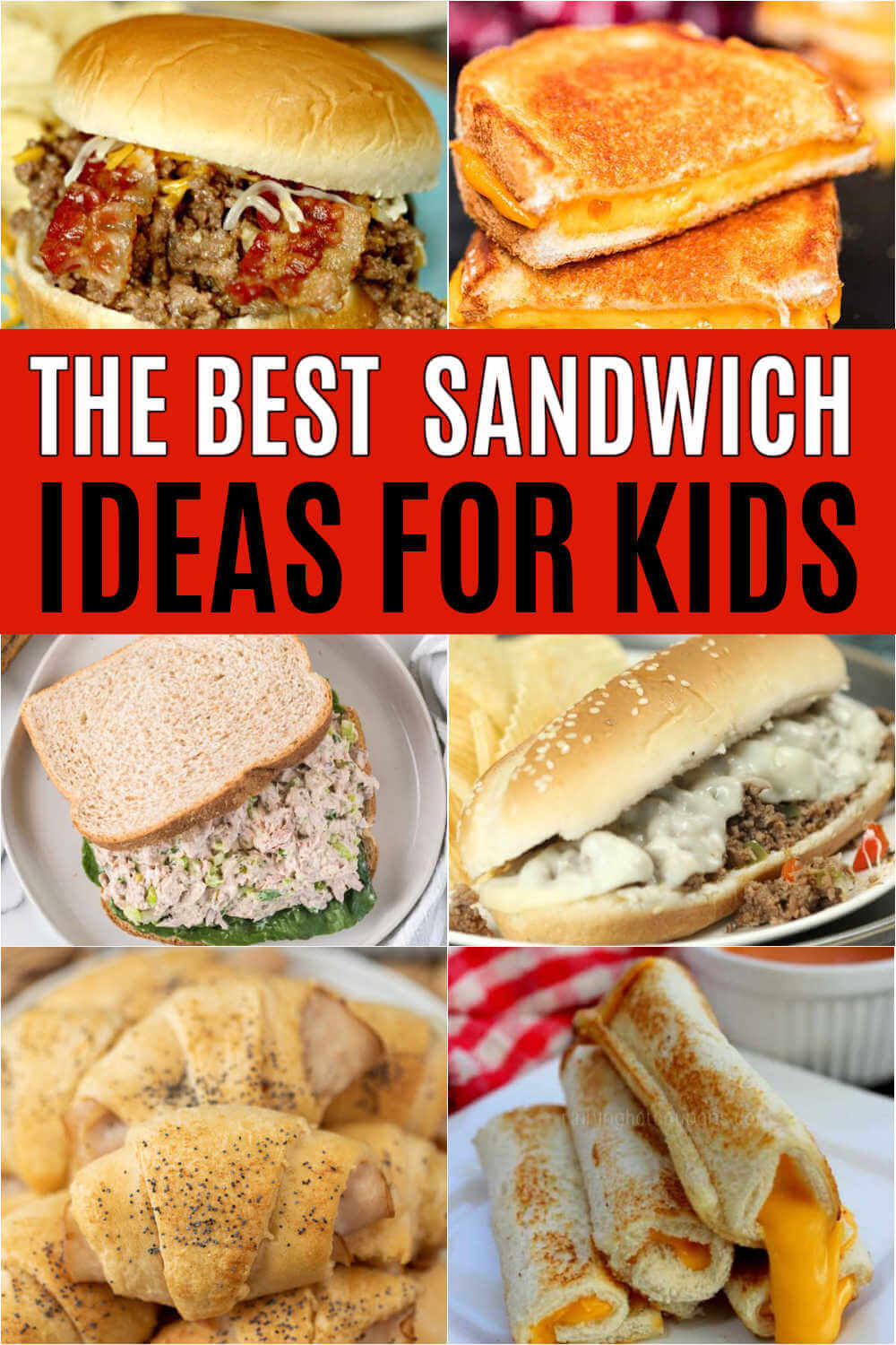 Lunch does not have to be boring with these tasty sandwich ideas for kids. We have ideas that even the pickiest eaters will enjoy. These are the best sandwich ideas for lunch or for dinner! #eatingonadime #sandwichrecipes #sandwichideas 
