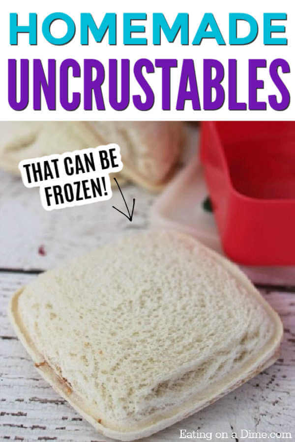 This copycat Homemade Uncrustables is very easy to make! Easy lunch ideas for kids. Save time and money when you make DIY uncrustables. This is one of my favorite freezer lunch ideas. Learn how to make your own DIY PBJ uncrustables at home. You will love this easy home made DIY recipe. DIY how to make uncrustables is one of my favorite lunch ideas! #eatingonadime #lunchrecipes #DIY #uncrustables 