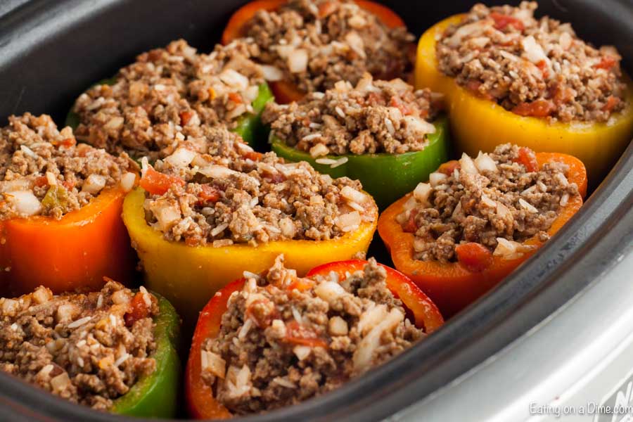 Stuffed Peppers in the slow cooker