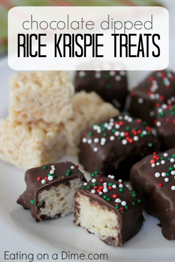 Chocolate Covered Rice Krispie Treats Recipe - Chocolate dipped treats
