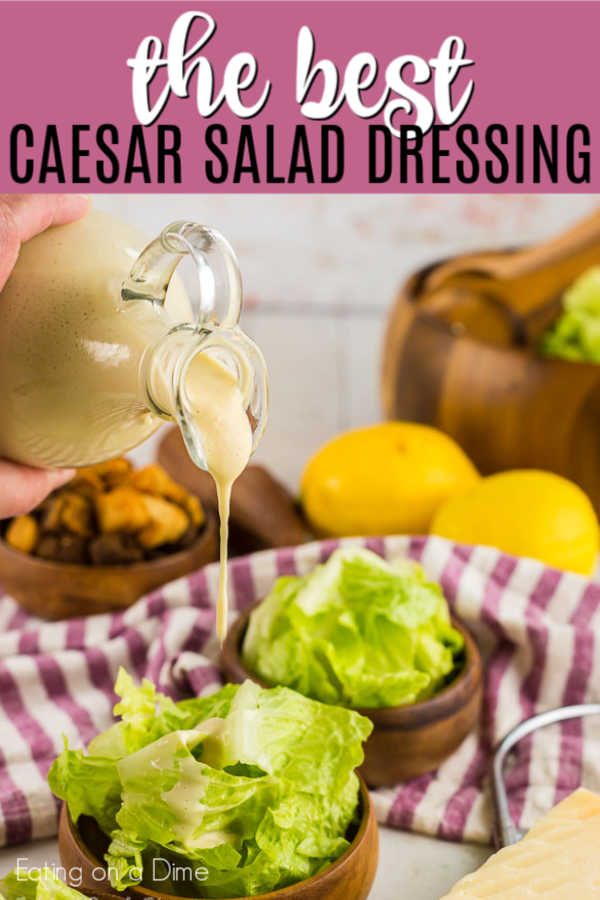 Make this Caesar salad dressing recipe and save money while enjoying a delicious salad dressing. You can easily add chicken or shrimp for a complete meal.