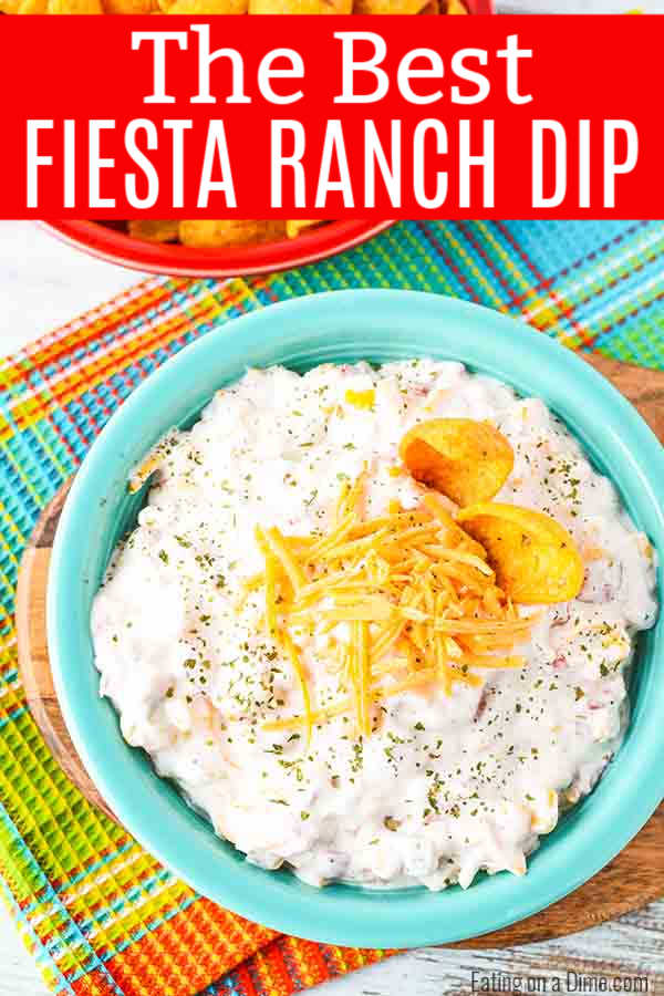 Try this easy Fiesta Ranch Dip Recipe at your next party or gathering. You will be surprised how delicious this easy fiesta ranch dip is to make.
