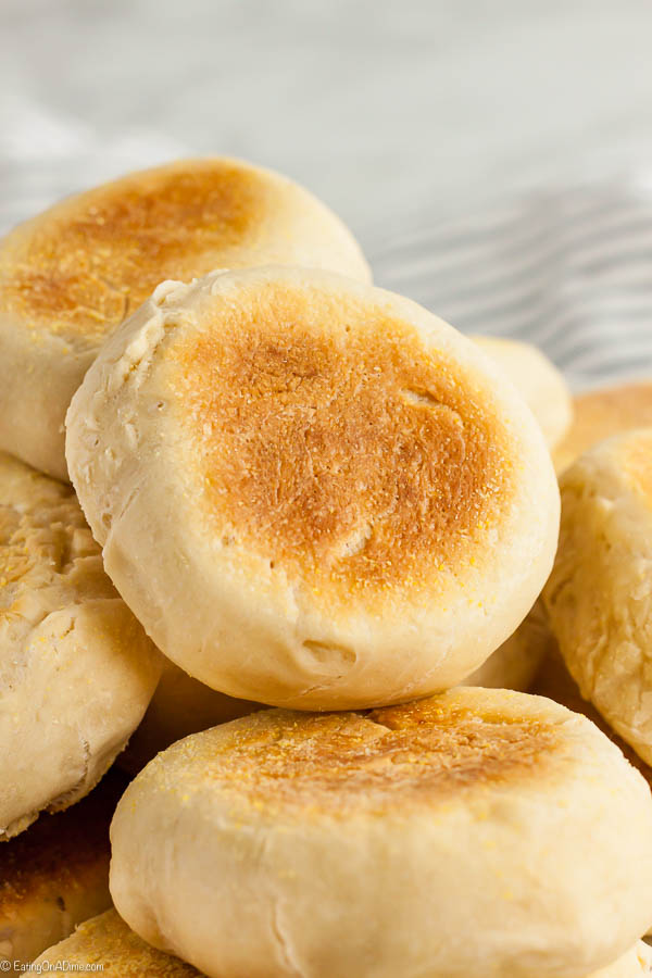 Homemade English Muffins are easy to make and freeze great. Make a batch of easy homemade English muffins today and save time and money.