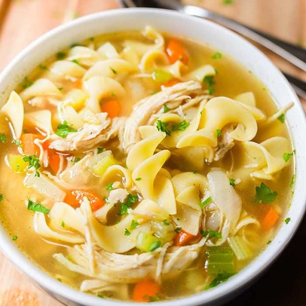 20 minute Homemade Chicken Noodle Soup Recipe (and VIDEO!)