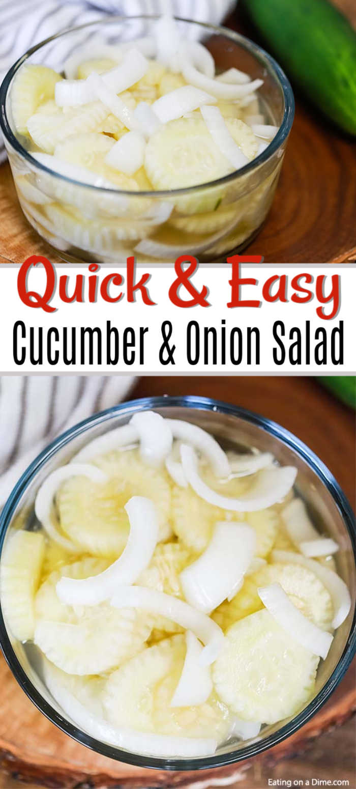 This simple and inexpensive Cucumber Onion Salad Recipe is simply fabulous! The flavor is amazing but it is just so easy to prepare and the best side dish.