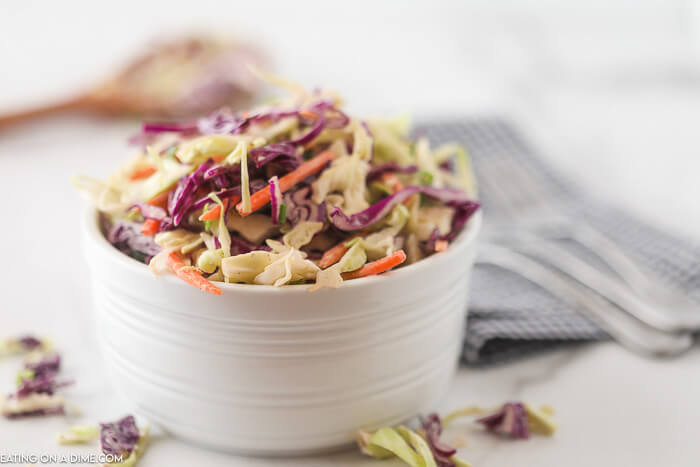This is the best coleslaw recipe and ready in just 15 minutes. You only need a few ingredients to make this easy side dish.