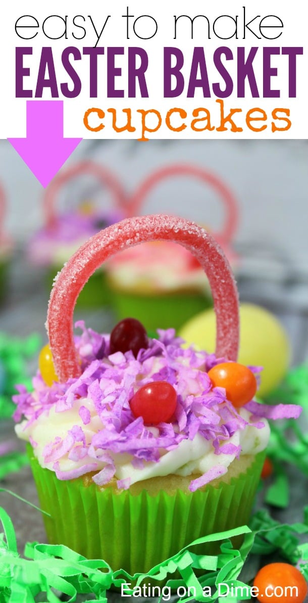 You have to make these Easter Basket cupcakes for your kids. This Easy Easter Cupcakes Recipe taste great look even better. Perfect for Easter Sunday!