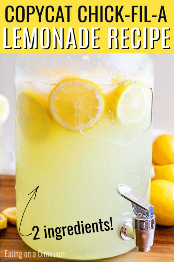 Copy Cat Chick-fil-a Lemonade recipe is so refreshing and incredibly simple to make. Enjoy your favorite lemonade at home for a fraction of the price!