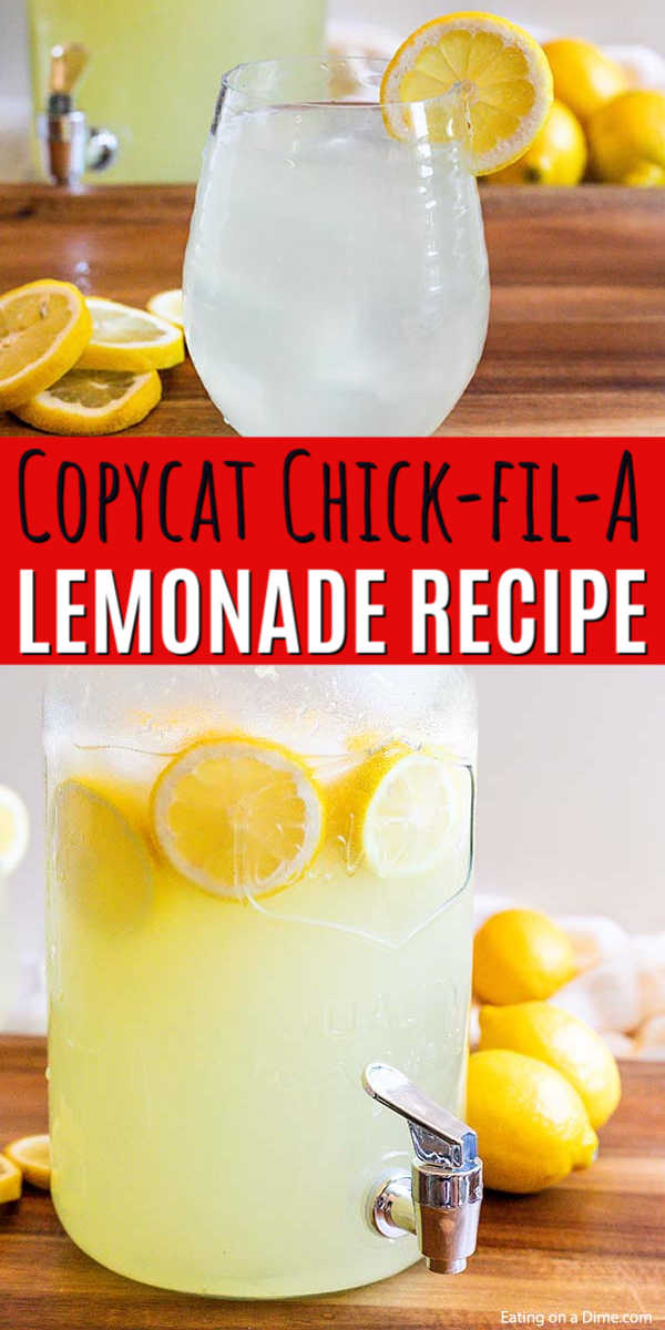 Copy Cat Chick-fil-a Lemonade recipe is so refreshing and incredibly simple to make. Enjoy your favorite lemonade at home for a fraction of the price!