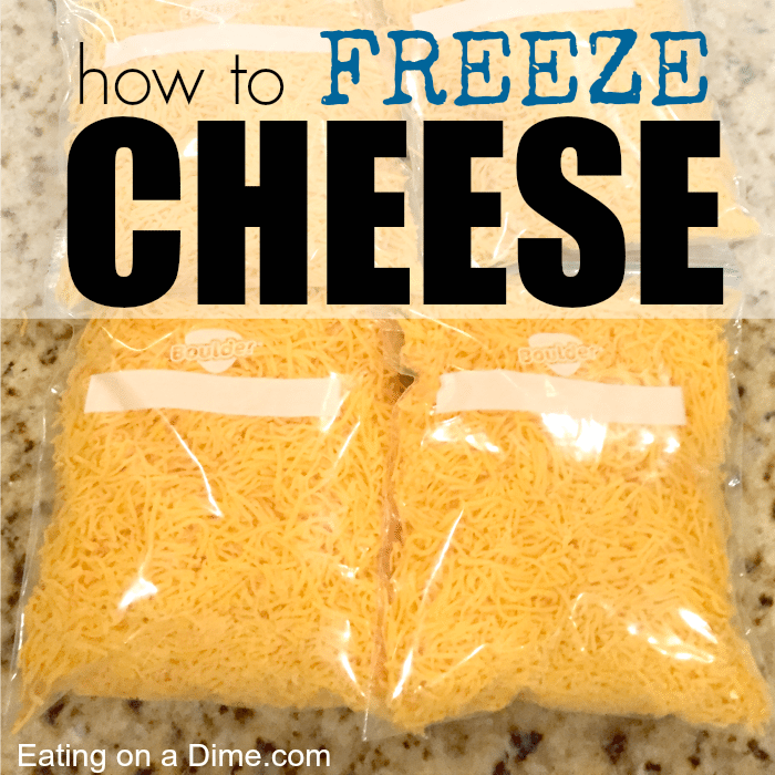 Bag of cheese ready to freeze. 