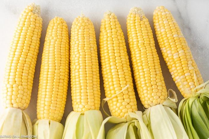 Picture of husked corn on the cob