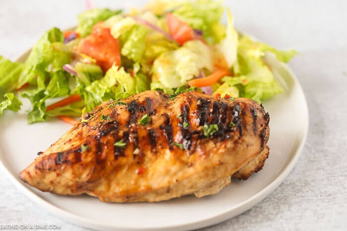Anytime we need a quick meal, I make Italian chicken marinade. The chicken is so tender. Grill or bake this and dinner is ready in minutes! 