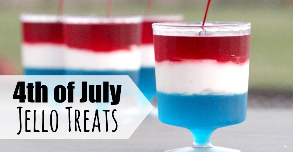 Red white and blue jello treats are so fun and festive. Plus, they are really easy to make. Everyone will love this patriotic recipe.