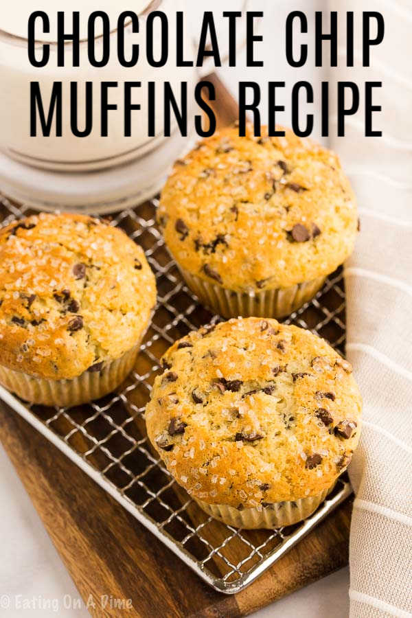 Enjoy a decadent and easy treat for breakfast when you make this Chocolate chip muffin recipe. Throw this together in minutes for tasty muffins.