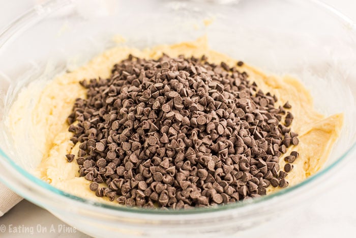 Enjoy a decadent and easy treat for breakfast when you make this Chocolate chip muffin recipe. Throw this together in minutes for tasty muffins.