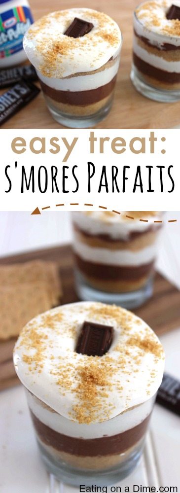 s'mores parfait with chocolate garnish