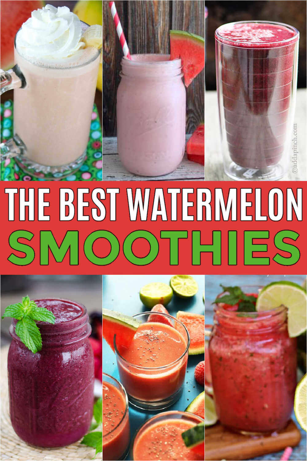You are going to love these delicious and healthy watermelon smoothies are that are great for kids and for adults! These Healthy Smoothie Recipes are easy to make and great for weightloss too. You will love these smoothies with watermelon recipes! #eatingonadime #smoothierecipes #watermelonrecipes #healthyrecipes #drinkrecipes 