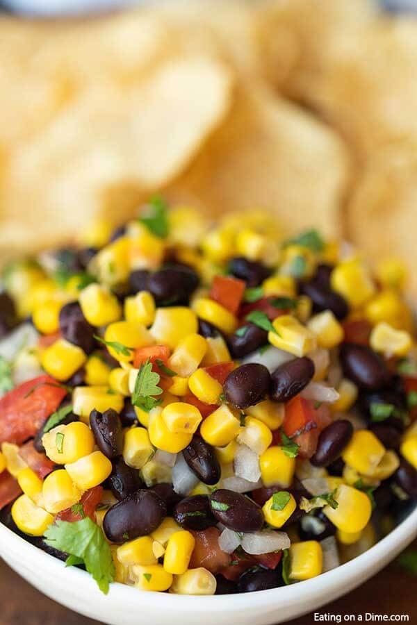 Try this easy Black bean salsa for a delicious dip or topping idea sure to be a hit. With just a few ingredients, black bean corn salsa recipe is easy.